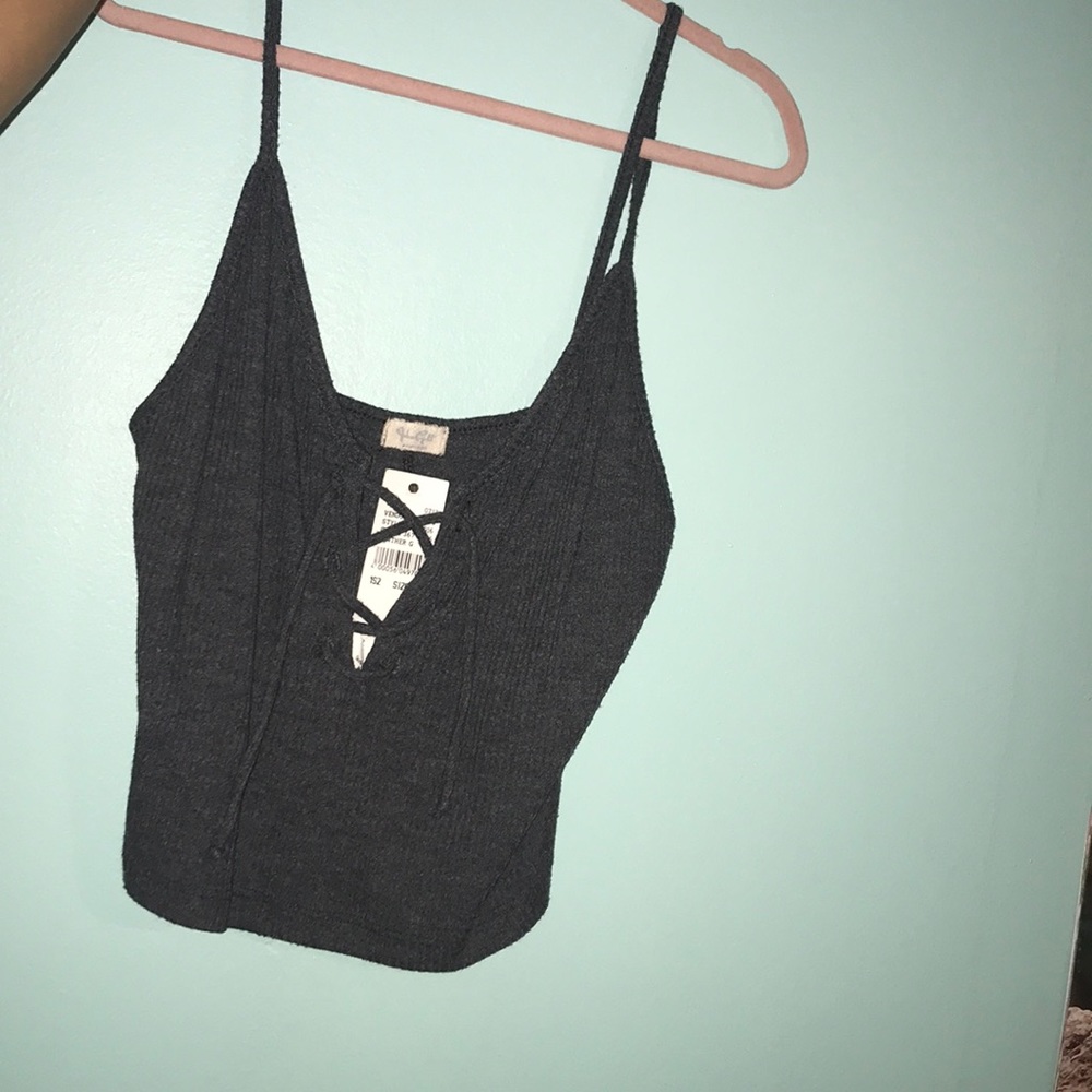 gray tank (cropped) top